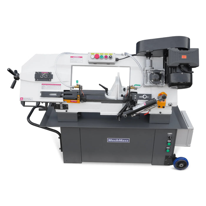 9 Inch Horizontal Metal Cutting Band Saw BS-912B, 4-Speed Adjustable, 1 PH 115V/230V Dual Voltage Pre-Wired 115V, Hydraulic Feed, Coolant System, 0-45° Miter Cutting, Portable Metal Band Saw for Steel, Stainless Steel, Aluminum, Metal Fabrication