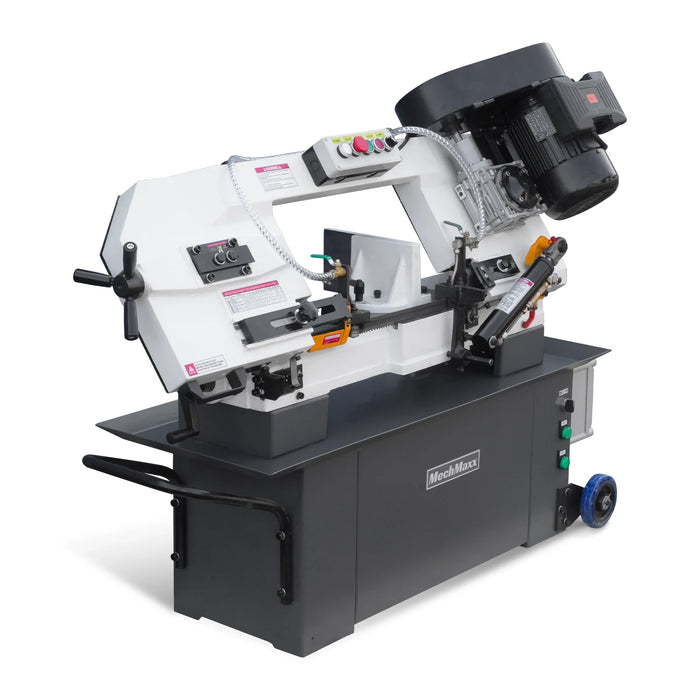 9 Inch Horizontal Metal Cutting Band Saw BS-912B, 4-Speed Adjustable, — angle view