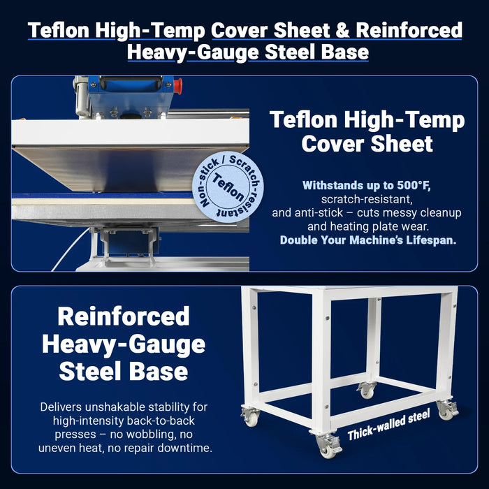 16x24 Inch Commercial Pneumatic Dual Platen Heat Press - Auto Lift Dig — view 7