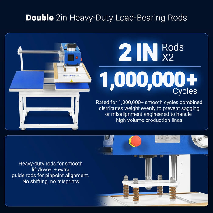 16x24 Inch Commercial Pneumatic Dual Platen Heat Press - Auto Lift Dig — dimensions diagram