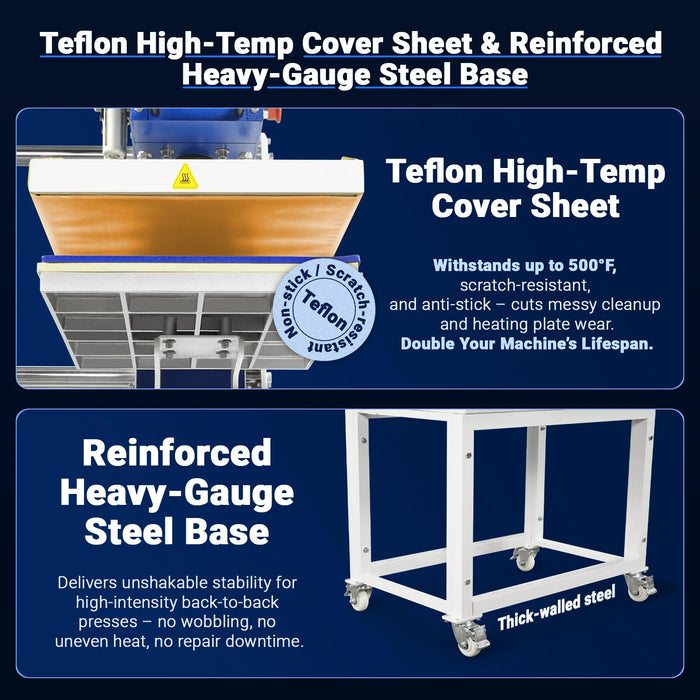 16x24 Inch Commercial Pneumatic Dual Platen Heat Press - Auto Lift Dig — view 7