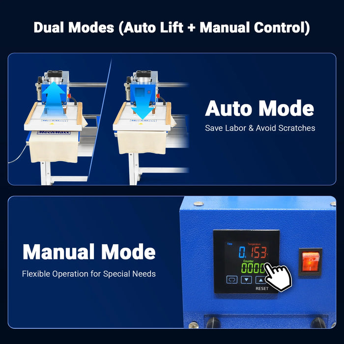 16x24 Inch Commercial Pneumatic Dual Platen Heat Press - Auto Lift Dig — view 10
