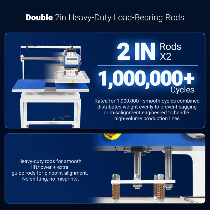 16x24 Inch Commercial Pneumatic Dual Platen Heat Press - Infrared Posi — dimensions diagram