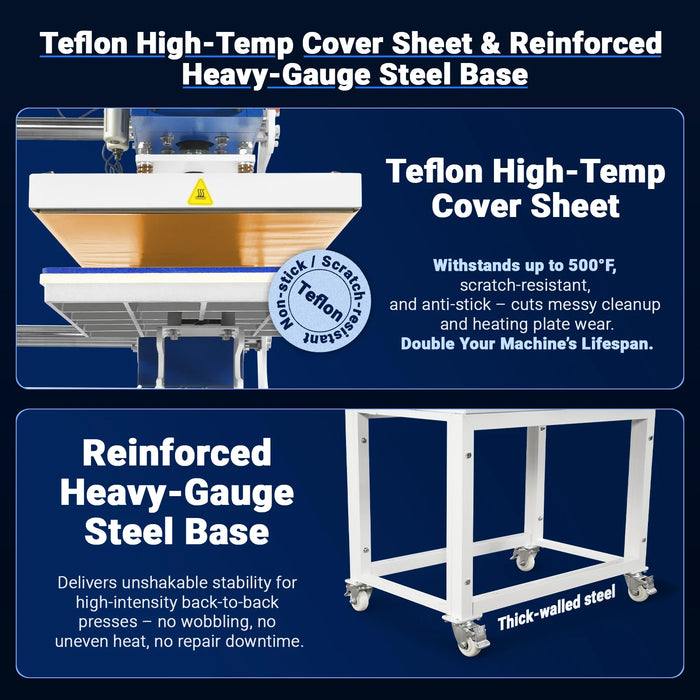 16x24 Inch Commercial Pneumatic Dual Platen Heat Press - Infrared Posi — view 7