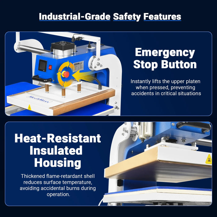 16x24 Inch Commercial Pneumatic Dual Platen Heat Press - Infrared Posi — view 11