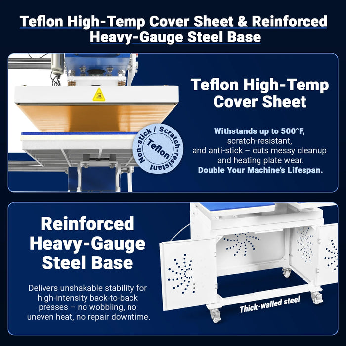 16x24 Inch Commercial Pneumatic Dual Platen Heat Press - Auto Lift Sub — view 7
