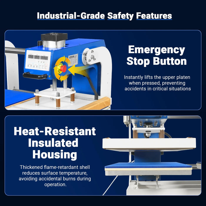 20x24 Inch (50x60cm) Commercial Pneumatic Dual Platen Heat Press Auto — view 11