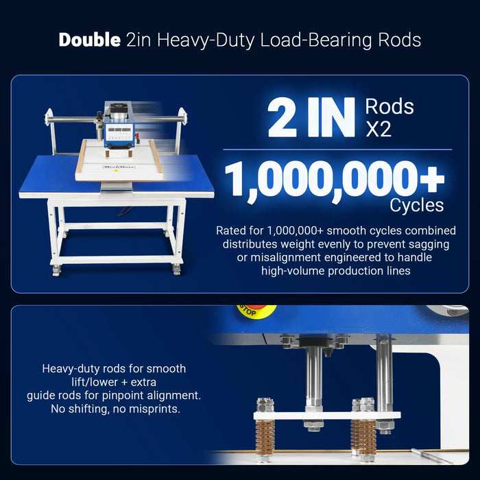 20x24 Inch (50x60cm) Commercial Pneumatic Dual Platen Heat Press Auto — dimensions diagram