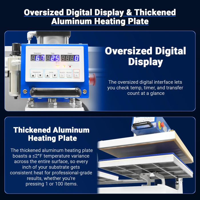 20x24 Inch (50x60cm) Commercial Pneumatic Dual Platen Heat Press Auto — view 6