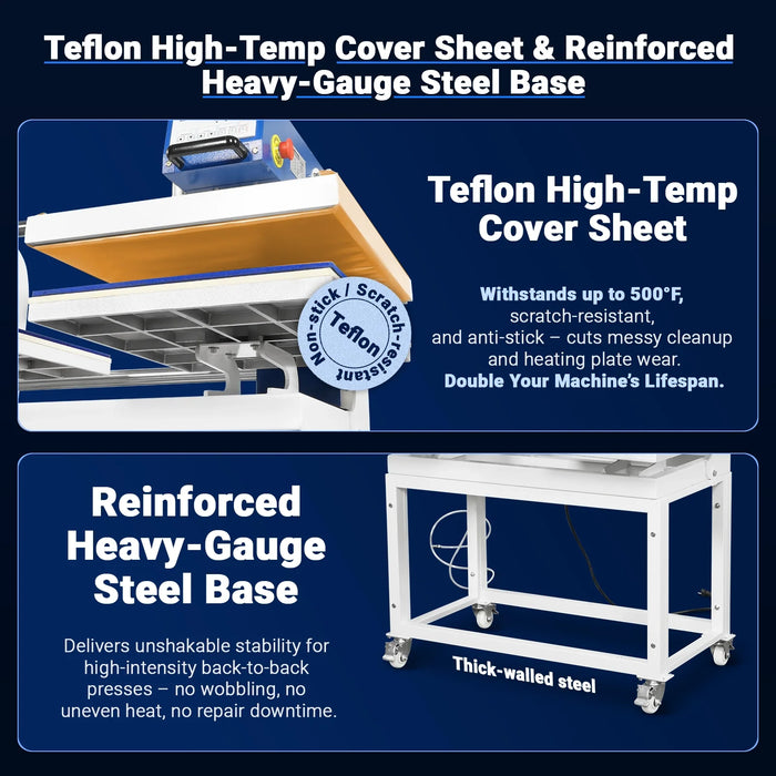 20x24 Inch (50x60cm) Commercial Pneumatic Dual Platen Heat Press Auto — view 7