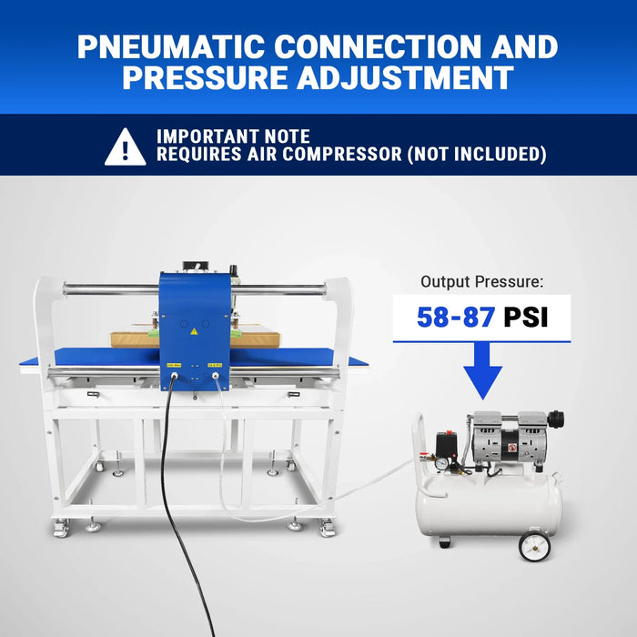 24x32 Inch (60x80cm) Industrial Pneumatic Dual Platen Heat Press - Aut — view 9