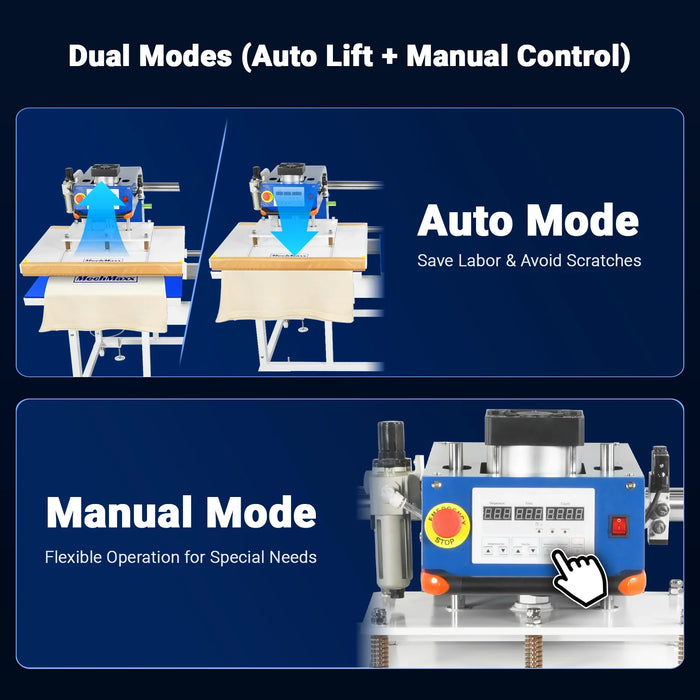 24x32 Inch (60x80cm) Industrial Pneumatic Dual Platen Heat Press - Aut — view 10