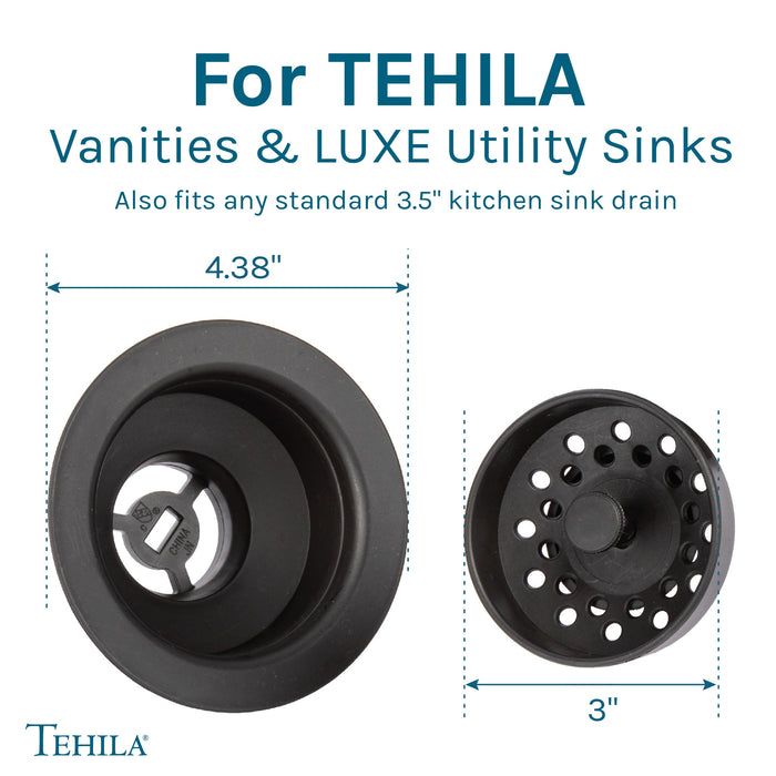 Utility-Sink.com Basket Strainer Mate Black Finish - Alternate View