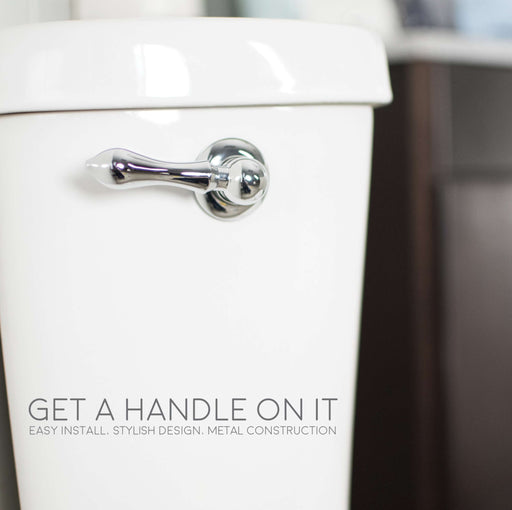 Utility Sink Universal Toilet Flush Replacement Handle (Chrome Finish) Bathroom Fixture - Side View