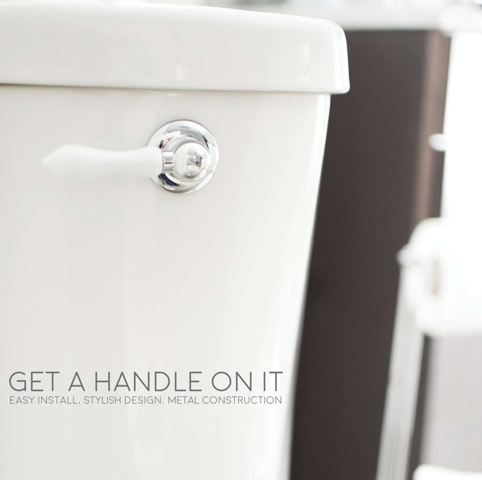 Utility Sink Universal Toilet Flush Replacement Handle (WhiteFinish) Bathroom Fixture - Side View