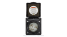 High quality photo of the Marinco 50A twist-lock power inlet with the door opened, photographed by Current Connected