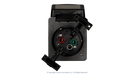 High quality photo of the Marinco 50A twist-lock power inlet with cable inserts open for display, photographed by Current Connected