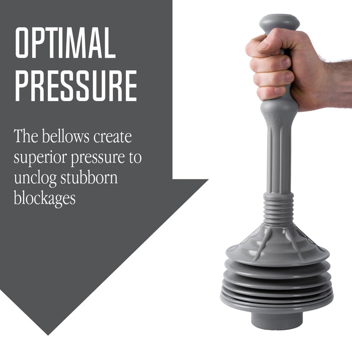 Utility-Sink.com Bellows Accordion Toilet Plunger (Grey) - Detail View 2