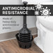 Utility-Sink.com Antimicrobial Bellows Accordion Toilet Plunger with Black Storage Tray (Black) - Detail View 2