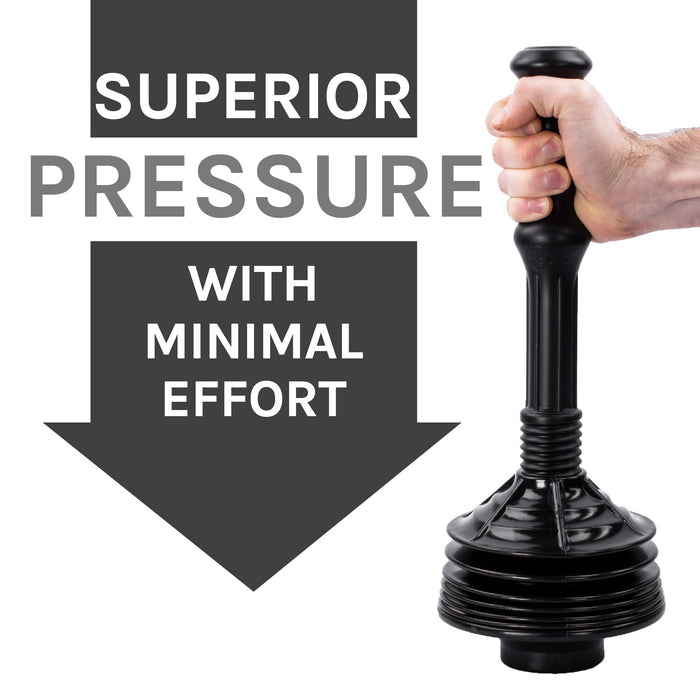 Utility-Sink.com Antimicrobial Bellows Accordion Toilet Plunger with Black Storage Tray (Black) - Product Image 6