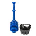 Utility-Sink.com Antimicrobial Bellows Accordion Toilet Plunger with Black Storage Tray (Blue) - Main Product Image