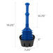 Utility-Sink.com Antimicrobial Bellows Accordion Toilet Plunger with Black Storage Tray (Blue) - Alternate View