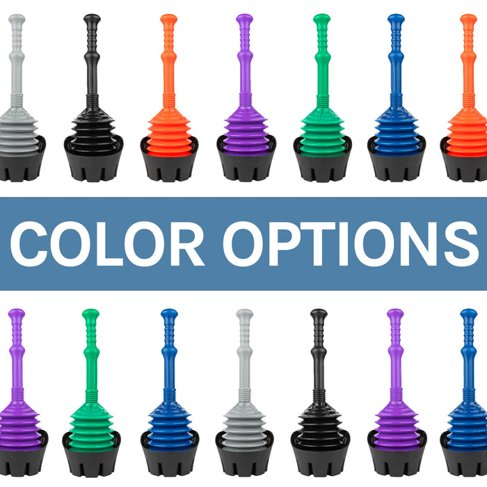 Utility-Sink.com Antimicrobial Bellows Accordion Toilet Plunger with Black Storage Tray (Blue) - Product Image 9