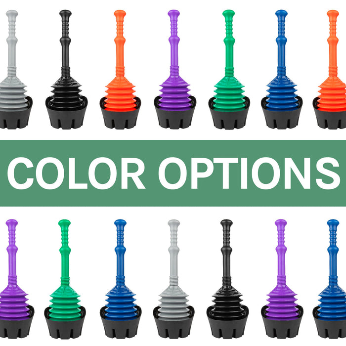 Utility-Sink.com Antimicrobial Bellows Accordion Toilet Plunger with Black Storage Tray (Green) - Product Image 9