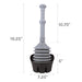 Utility-Sink.com Antimicrobial Bellows Accordion Toilet Plunger with Black Storage Tray (Grey) - Alternate View