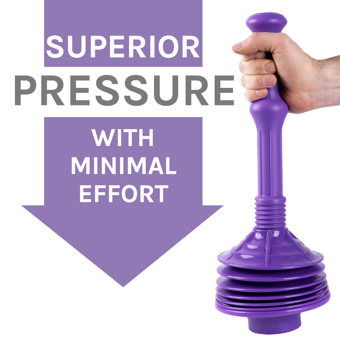 Utility-Sink.com Antimicrobial Bellows Accordion Toilet Plunger with Black Storage Tray (Purple) - Product Image 6