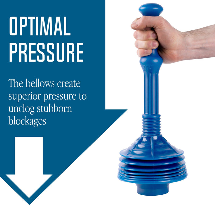 Utility-Sink.com Bellows Accordion Toilet Plunger (Blue) - Detail View 2