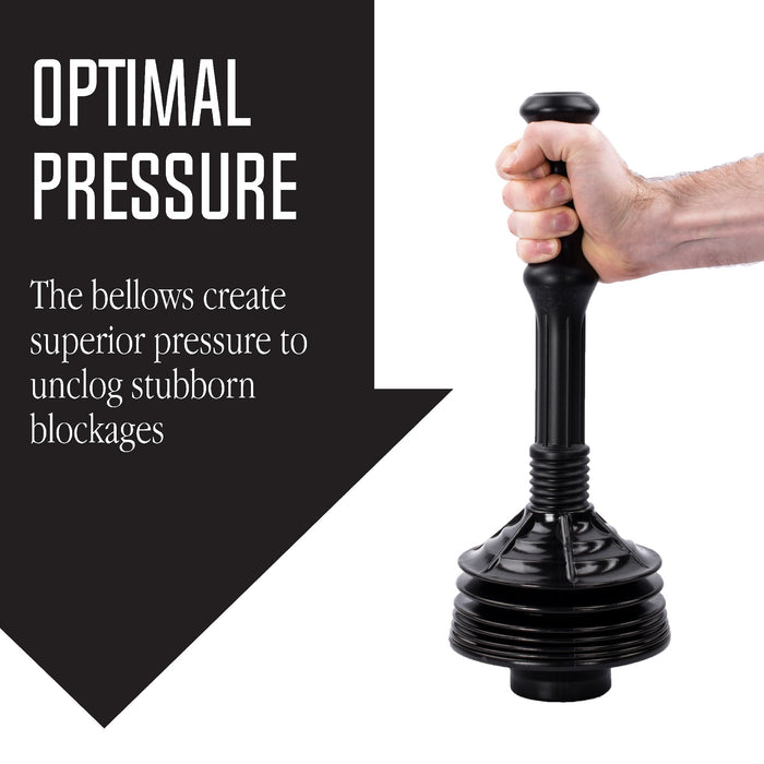 Utility-Sink.com Bellows Accordion Toilet Plunger (Black) - Detail View 2