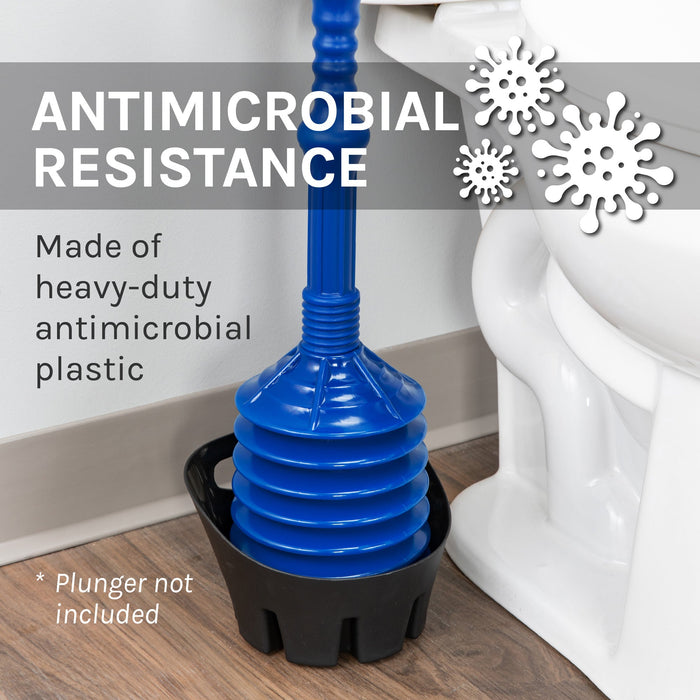 Utility-Sink.com Antimicrobial Universal Drip Tray for Toilet Plunger (Black) - Detail View 2