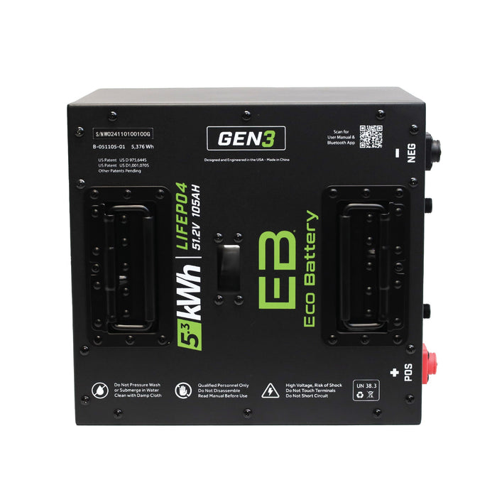 48V 105Ah LiFePO4 Battery - angle view