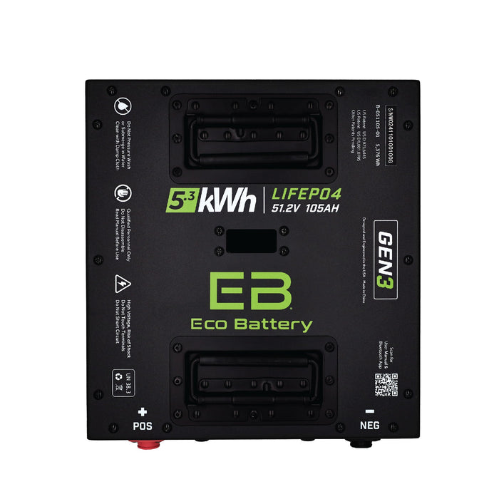 48V 105Ah LiFePO4 Battery - front view