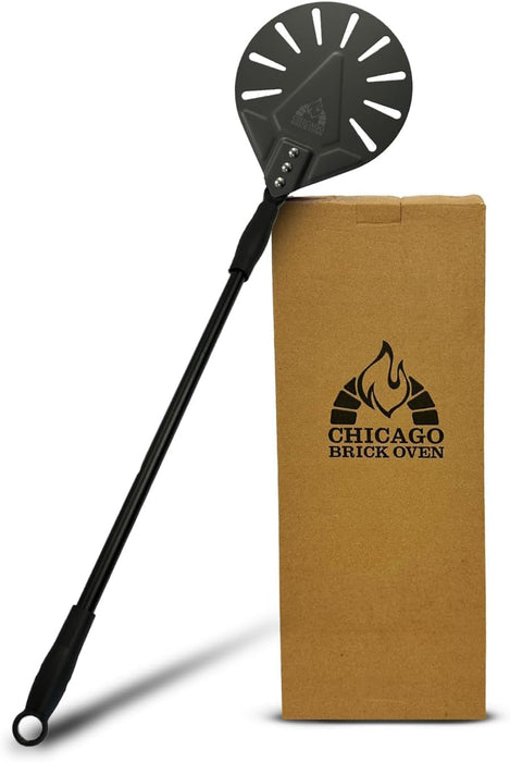 Chicago Brick Oven Turning Perforated Pizza Peel - 7" Diameter - 35" Overall Length - Premium Pizza Peel