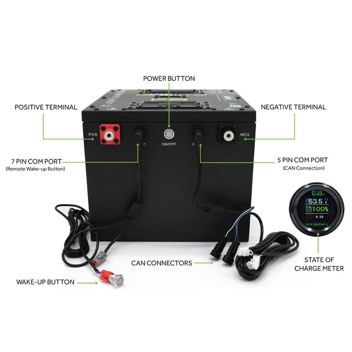48V 160Ah LiFePO4 Battery Bundle - side view