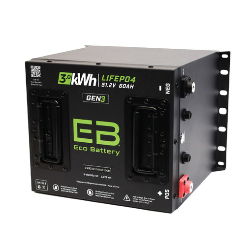 48V 60Ah LiFePO4 Battery - angle view