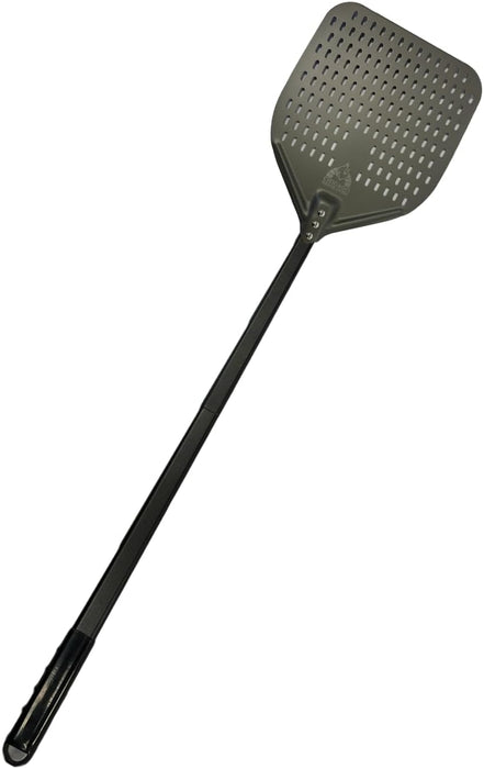 Chicago Brick Oven Perforated Pizza Peel - 12"x15" Anodized Aluminum Pizza Steel, 32" Handle, 47" Overall Length