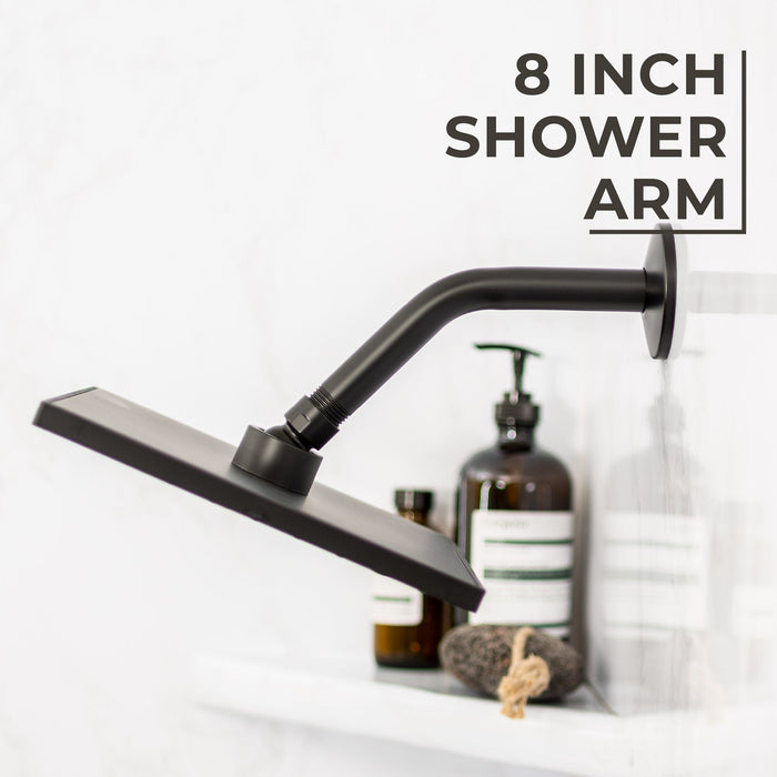 Utility-Sink.com 8 in. Stainless Steel Shower Head Extension Arm with Flange (Black Finish) - Product Image 7