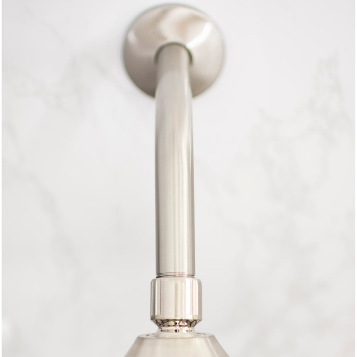 Utility-Sink.com 8 in. Stainless Steel Shower Head Extension Arm with Flange (Brushed Nickel Finish) - Product Image 8