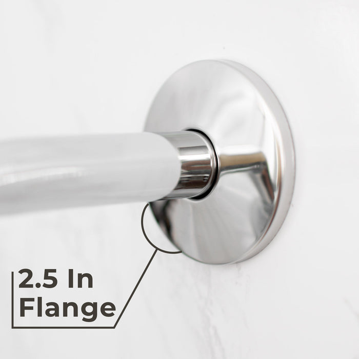 Utility-Sink.com 8 in. Stainless Steel Shower Head Extension Arm with Flange (Chrome Finish) - Detail View 2