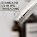 Utility-Sink.com 8 in. Stainless Steel Shower Head Extension Arm with Flange (Chrome Finish) - Detail View 3
