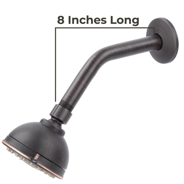 Utility-Sink.com 8 in. Stainless Steel Shower Head Extension Arm with Flange (Oil-Rubbed Bronze Finish) - Alternate View