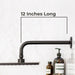 Utility-Sink.com 12 in. L-Shaped Shower Head Extension Arm (Black Finish) - Alternate View