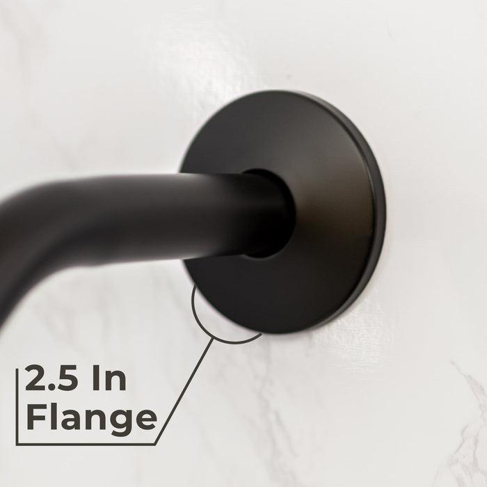 Utility-Sink.com 12 in. L-Shaped Shower Head Extension Arm (Black Finish) - Detail View 2
