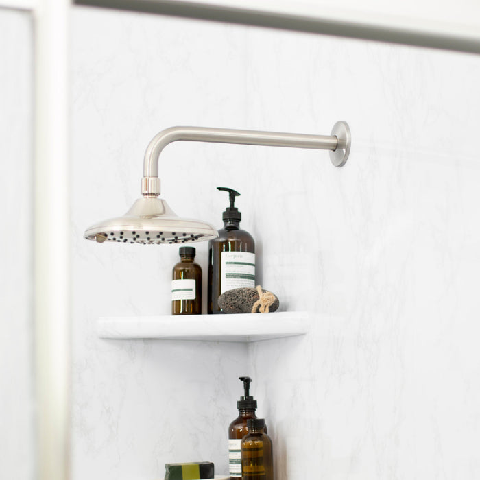 Utility-Sink.com 12 in. L-Shaped Shower Head Extension Arm (Brushed Nickel Finish) - Product Image 5