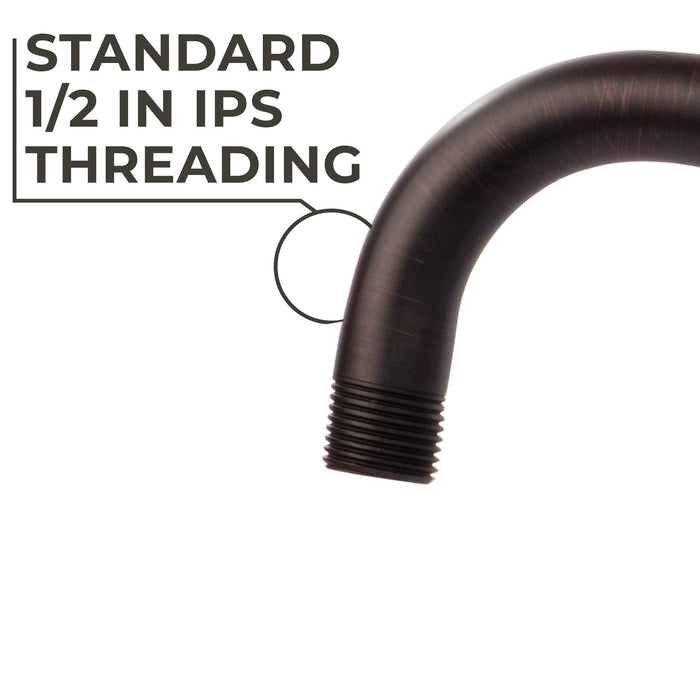Utility-Sink.com 12 in. L-Shaped Shower Head Extension Arm (Oil-Rubbed Bronze Finish) - Detail View 3