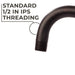 Utility-Sink.com 12 in. L-Shaped Shower Head Extension Arm (Oil-Rubbed Bronze Finish) - Detail View 3