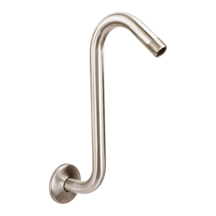 Utility-Sink.com 10.5 in. S-Shaped Stainless Steel Shower Head Extension Arm (Brushed Nickel Finish) - Main Product Image